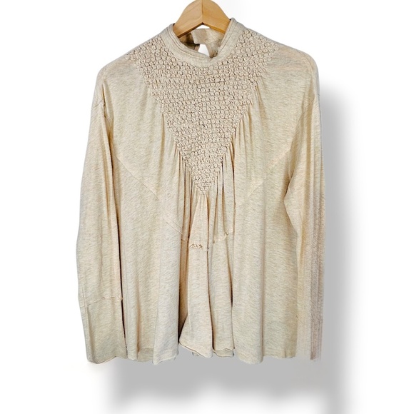 Free People New Romantics Lena Top - Cream/Oatmeal – Size Medium - Picture 3 of 8